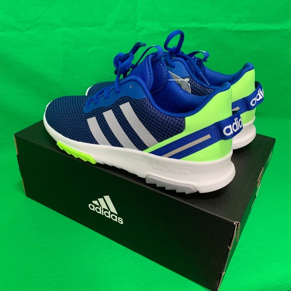 Adidas Racer TR 2.0 K White/Blue Size 5.5 - Picture 3 of 11